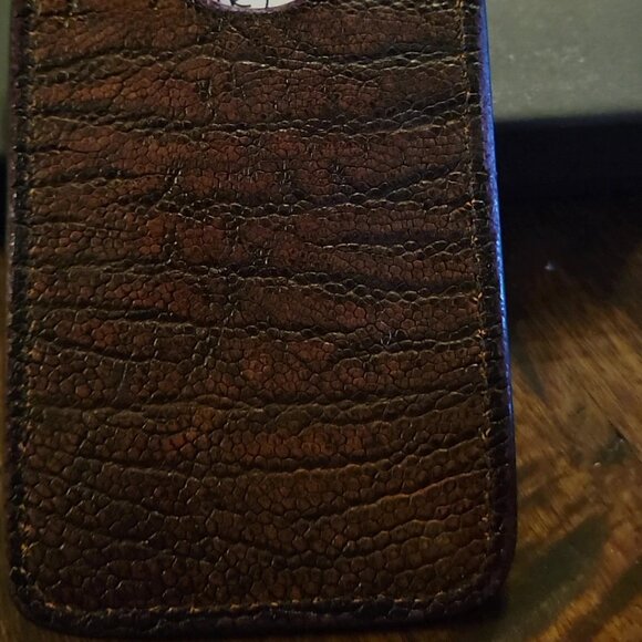 Hand Tooled Sugar Skull Carved Leather Pocket Money & Card Holder - Picture 5 of 6